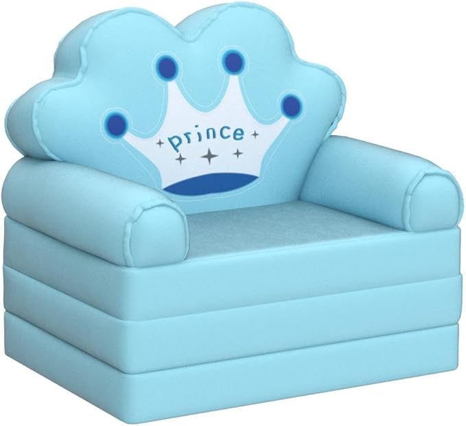 MOONBEEKI Kids Couch Fold Out, Foldable Princess Chair for Toddlers 1-3, Sofa Bed for Kids Folding Toddler Bed Lounger Chair for Bedroom, Toddler Couch Bed for Girl