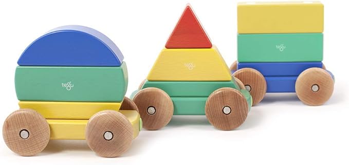 9 Piece Tegu Magnetic Shape Train Building Block Set, Big Top