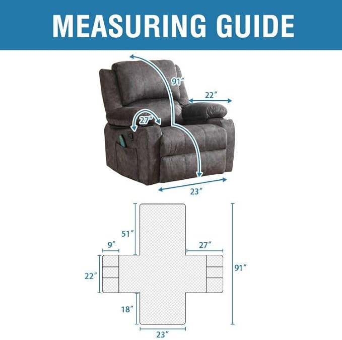 H.VERSAILTEX 100% Waterproof Nonslip Recliner Cover Stay in Place Recliner Couch Slipcover for Large Power Lift Recliner with Side Pocket Washable Reclining Furniture Protector,Terracotta/Beige
