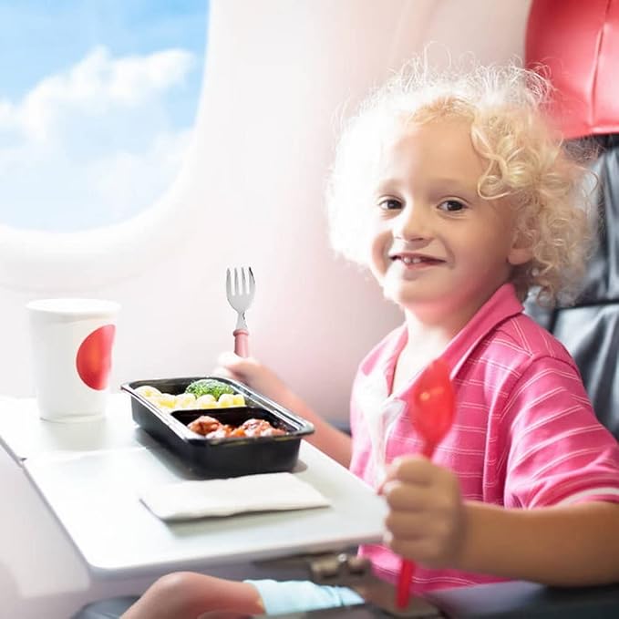 4 Pcs Toddler Utensils, Toddler Forks and Spoons,stainless Steel Baby Utensils Baby Silverware Set with Storage Box for Safe Dining