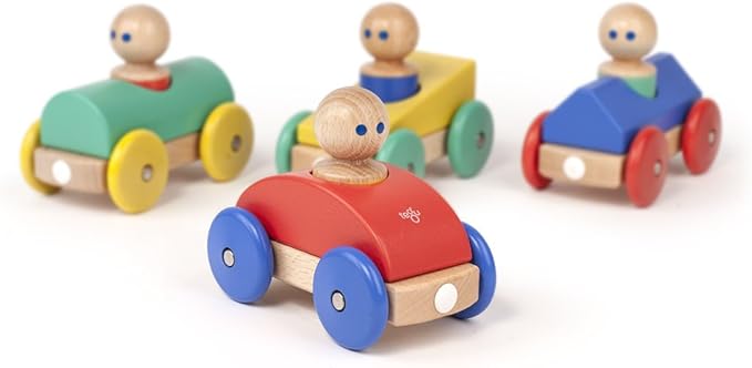 3 Piece Tegu Magnetic Racer Building Block Set, Poppy Big Top