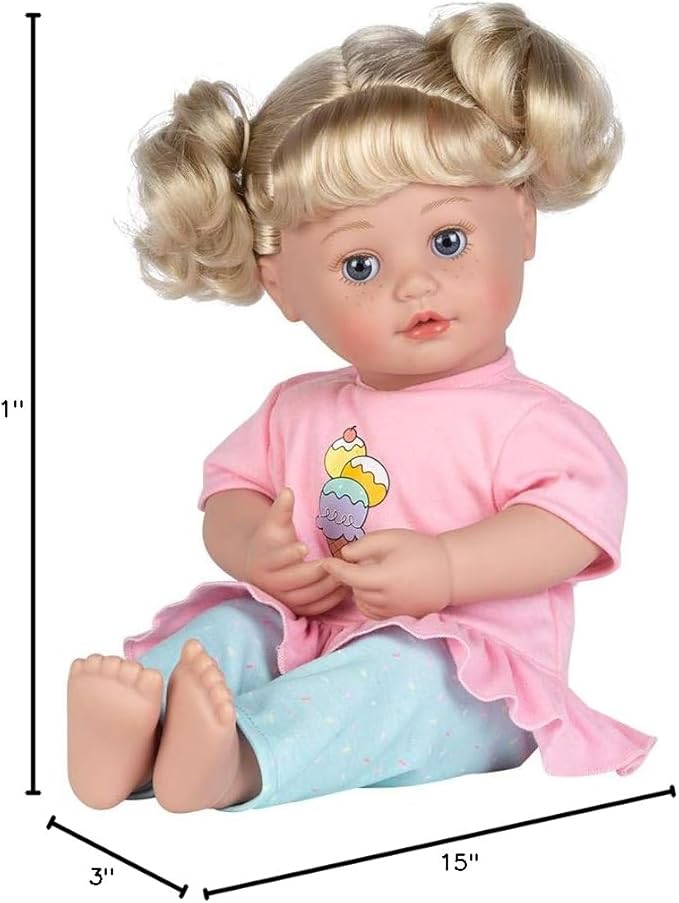 Adora My Cuddle & Coo Babies Collection, 15" Baby Doll with Sweet Powder Scent and 5 Touch Activated Sounds: She Cries, Coos, Giggles, Kisses Back & Says Momma Birthday Gift For Ages 3+ - Sweet Dreams