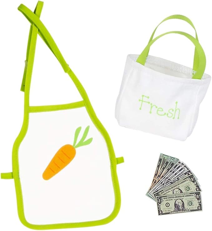 ADORA Amazon Exclusive Amazing World 31-Piece Doll Accessories - Premium Quality Farmers Market Wooden Play Set, Birthday Gift for Ages 6+