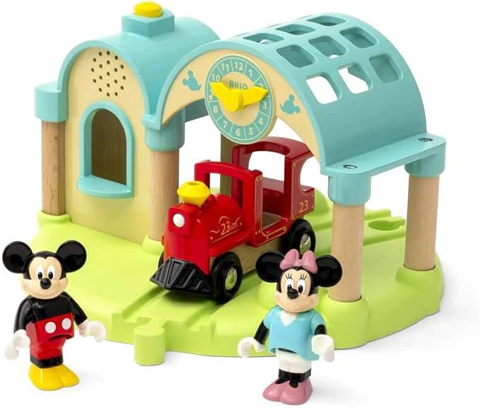 Brio 32270 Disney Mickey and Friends: Mickey Mouse Record & Play Station | Wooden Toy Train Set for Kids Age 3 and Up