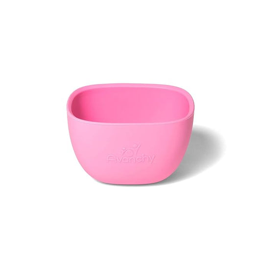 Avanchy Baby Bowls Silicone MINI Prep Bowl Set for Babies Kids Toddler for Feeding Food 4 oz, Pink