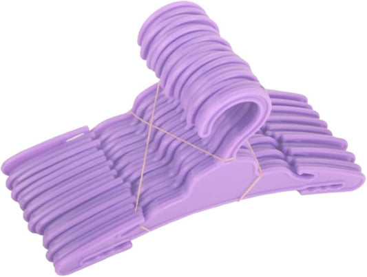 20 Pcs Doll Hangers for 12/14/16 Inches Dolls Clothes, Purple Doll Hangers, Sturdy Doll Hangers Accessories, Work Great with Rod Less Than 1/2 inch Diameter, Made of Safe ABS Plastic