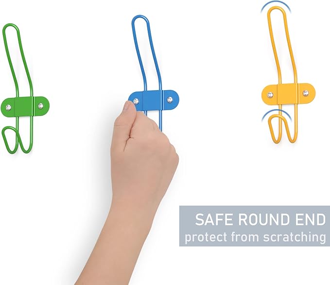 Kids Wall Coat Hooks for Girls and Boys for Jackets Hats Backpacks Robes and Towels - Children Colorful Wall Mounted Hanger Hooks for Nursery Bedroom and Bathroom - Set of 10