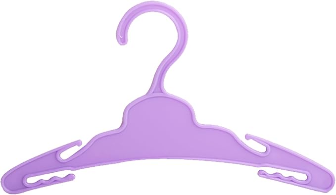 20 Pcs Doll Hangers for 12/14/16 Inches Dolls Clothes, Purple Doll Hangers, Sturdy Doll Hangers Accessories, Work Great with Rod Less Than 1/2 inch Diameter, Made of Safe ABS Plastic