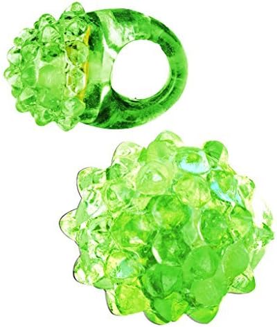 24-Pack - LED Light Up Jelly Bumpy Rings - Fun and Colorful Bulk Pack Party Favors