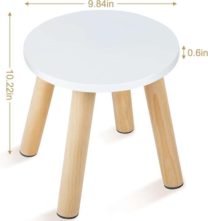 Wooden Step Stool for Kids, Children's Stool Matched Sensory Table, Children Sitting Stool with Assembled Four-Legged, Multi-Purpose Kids Chairs for Bathroom Kitchen Bedroom, Natural Anti-Slip, 1 Pack