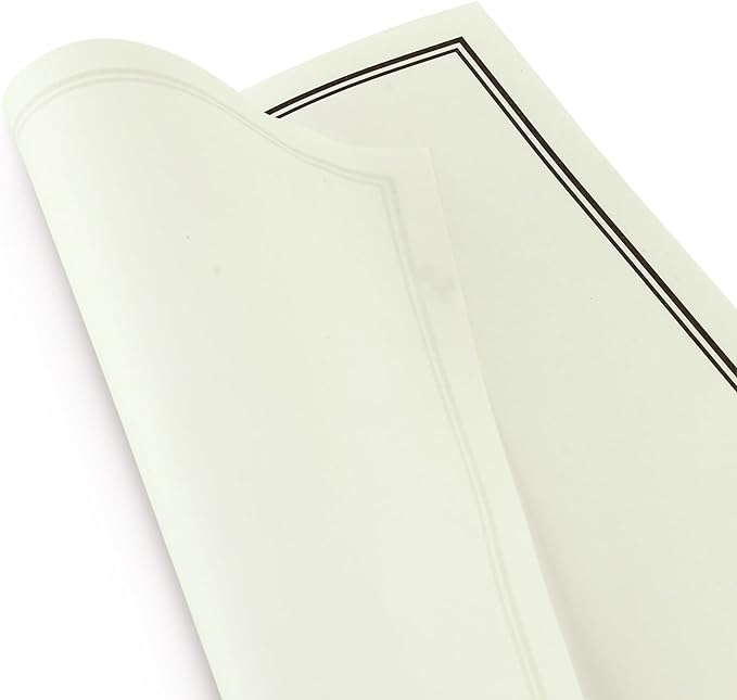 72 Pieces Stationery Set with Envelopes (48 Paper Sheets + 24 Envelopes) for Letter Writing, Black Border Design Stationery Paper Sheets and Envelopes