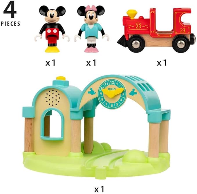 Brio 32270 Disney Mickey and Friends: Mickey Mouse Record & Play Station | Wooden Toy Train Set for Kids Age 3 and Up