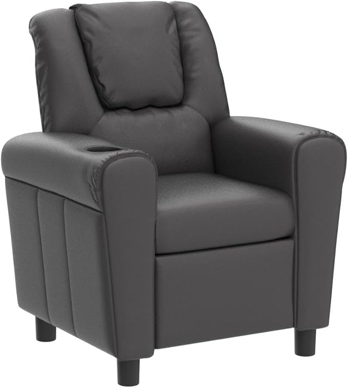 ARLIME Kids Recliner chair, toddler Armchair Upholstered Couch with Cup Holder, Backrest, baby Leather sofa with Headrest and Footrest, Child Furniture for Ages 2-7