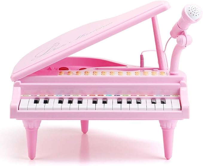 Amy&Benton Toddler Piano Toy for Baby Girls Pink Toy Piano Keyboard for 2 3 4 Year Old Birthday Gifts for Girls