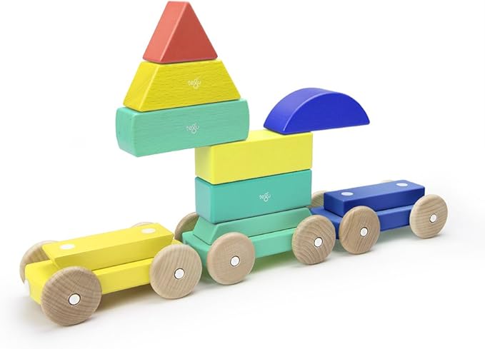 9 Piece Tegu Magnetic Shape Train Building Block Set, Big Top