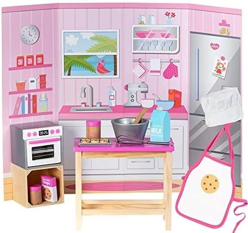 Adora Amazon Exclusive Amazing World Premium Quality Love to Bake Wooden Play Set with 20 Pieces Doll Accessories, Perfect Gift for Ages 6+