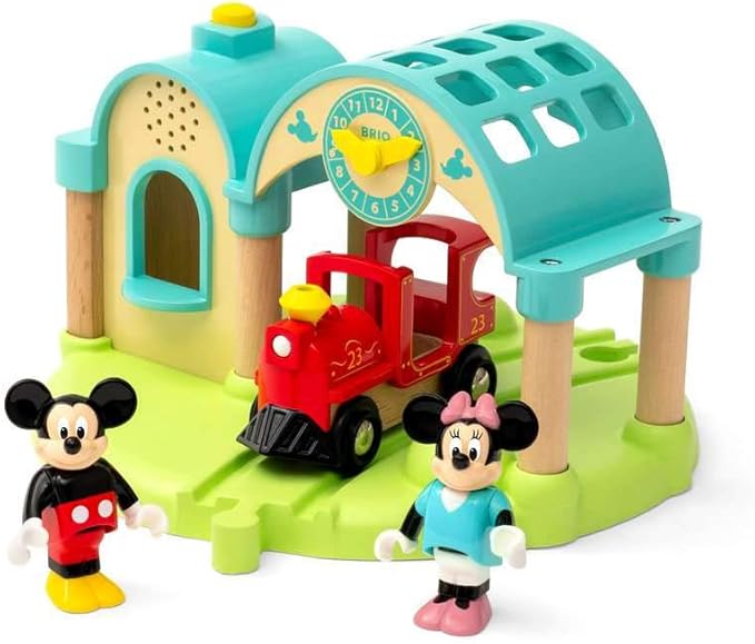 Brio 32270 Disney Mickey and Friends: Mickey Mouse Record & Play Station | Wooden Toy Train Set for Kids Age 3 and Up
