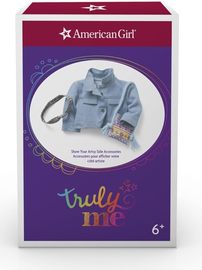 American Girl Truly Me 18-inch Doll Accessories Jean Jacket, Printed Purse, and Leopard-Print Headband, For Ages 6+