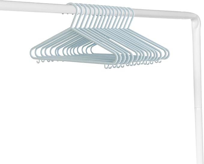 3 Sprouts Wheat Straw Plastic Hangers - 30-Pack Eco-Conscious Toddler Hangers for Child & Baby Clothes, Coats - Kid Closet Hangers Ideal for Small Girls, Boys, Children & Kids - Speckled Blue