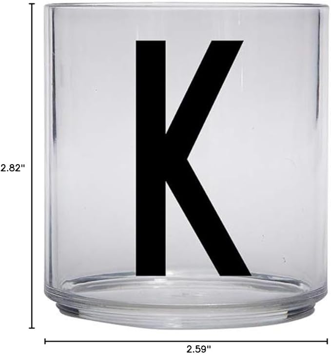 Design Letters Tritan Dinnerware Cups for Kids A-Z 6 Oz| Kids Glass Designed in Denmark for Baby feeding | Toddler Cup for Drinking | Unbreakable Tableware for Baby|Stackable Tumbler Cup BPA/BPS Free