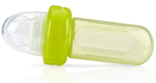 Nuby EZ Squee-Z Silicone Self Feeding Baby Food Dispenser (Green, 1 Count (Pack of 1))