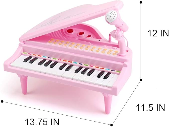 Amy&Benton Toddler Piano Toy for Baby Girls Pink Toy Piano Keyboard for 2 3 4 Year Old Birthday Gifts for Girls