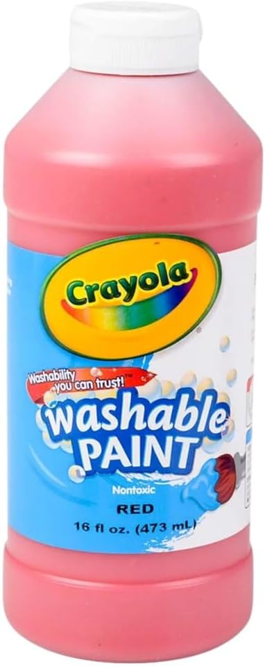 Crayola Washable Paint for Kids, Red Kids Paint, 16 Ounce Squeeze Bottle
