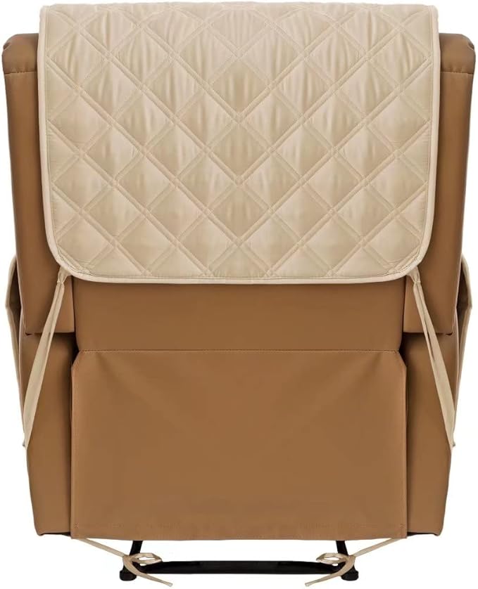 TOMORO Non-Slip Oversized Recliner Cover, 100% Waterproof Quilted Recliner Chair Slipcover Furniture Protector with Pockets, Washable Couch Cover with Elastic Straps for Kids and Pets