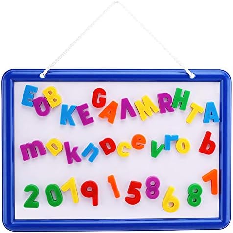 Kid’s Dry Erase Board and Magnet Set – 109 Piece Magnetic Letters, Numbers, and Symbols for Fun Educational Learning – Hanging Whiteboard for Home, Preschool, Kindergarten – by EduKids
