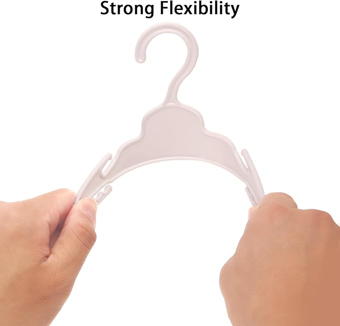 20 Pcs Doll Hangers for 18 inch Doll Clothes, White Doll Hangers, Sturdy Doll Hangers Accessories, Work Great with Rod Less Than 1/2 inch Diameter, Made of Safe ABS Plastic