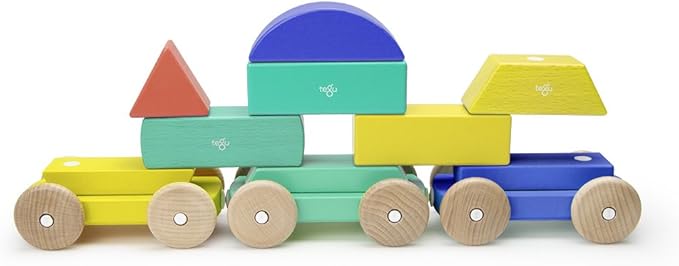9 Piece Tegu Magnetic Shape Train Building Block Set, Big Top