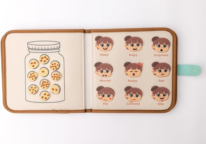 Montessori Busy Board Neutral Pastel Book, Interactive Toddler Gift Learning Curriculum, Educational Travel Daycare Toy, Language and Cognitive Skills, 3+ Year Old Boy Girl (Pastel)