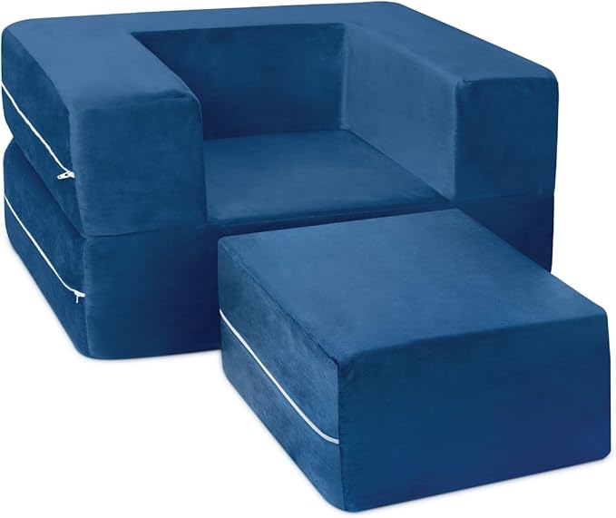 Milliard Kids Couch - Modular Kids Sofa for Toddler and Baby Playroom/Bedroom Furniture (Navy Small)