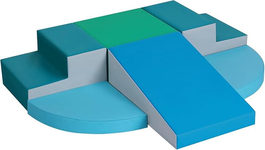 6-Piece Soft PU Leather Toddlers Climbing Toys, Indoor Climb and Crawl Activity Play Set, Foam Play Gym Climbing Structures for Toddlers 3, Baby Foam Climbing Blocks for Toddlers