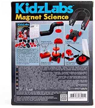 4M Magnet Science Kit - 10 Magnetic Experiments & Games (over 25 pieces to Build & STEM Learn From) - Power the Racer with a Magnet, Levitate a Magnet, Magnetic Yacht & Fishing, Boys & Girls, Age 8+