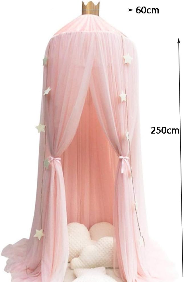 ESUPPORT Dome Princess Bed Canopy Round Lace Mosquito Net Play Tent Hanging House Decoration Lace Netting Curtains for Indoor Outdoor