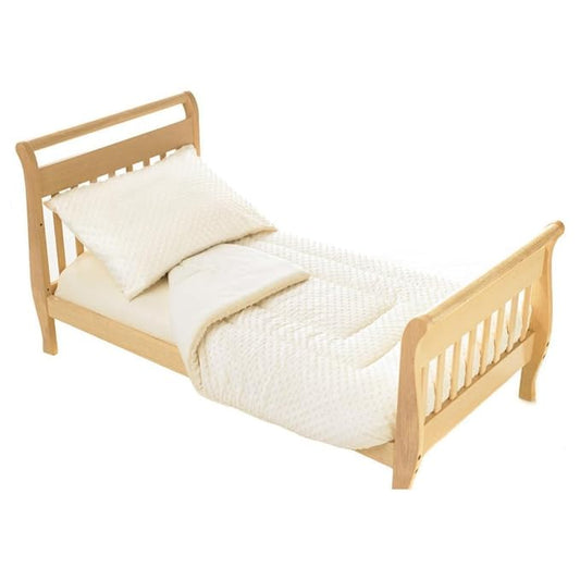 American Baby Company Heavenly Soft Minky Dot Chenille Toddler Bedding Set, White, 4 Piece, for Boys and Girls