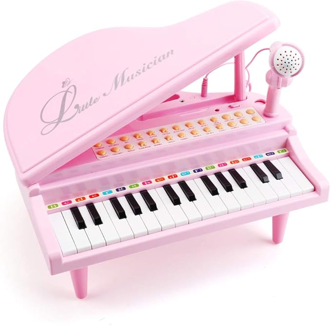 Amy&Benton Toddler Piano Toy for Baby Girls Pink Toy Piano Keyboard for 2 3 4 Year Old Birthday Gifts for Girls