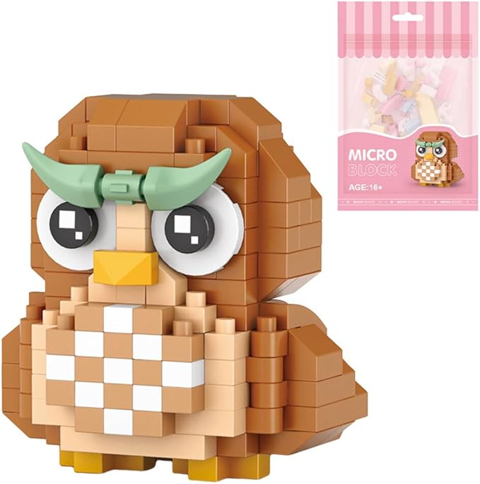 Aetheria Mini Blocks Owl Building Animal Set 150 Pieces Creative Home Decor Building Toy Bricks for Kids or Adult Advent Calendar 2024