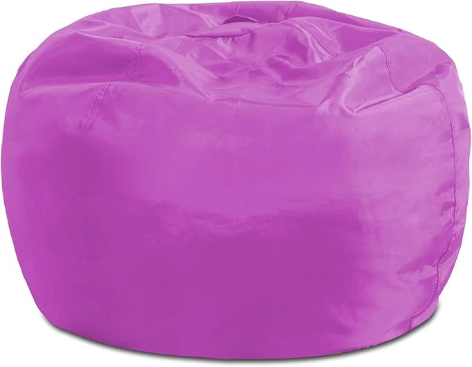 Posh Creations Structured Comfy Seat for Playrooms and Bedrooms, Large Bean Bag Chair, 100in Round Classic Bean Bag, Purple
