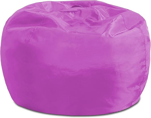 Posh Creations Structured Comfy Seat for Playrooms and Bedrooms, Large Bean Bag Chair, 100in Round Classic Bean Bag, Purple