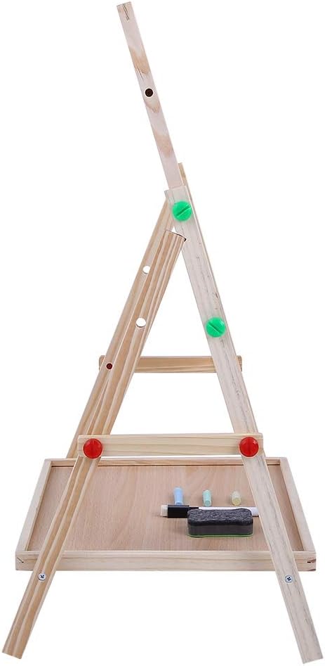 TOPINCN Art Wooden Drawing Board,Double Side Drawing Board for Chalk and Cartoon Letters Stickers for Nursery and Baby Toddler Junior Bedrooms Drawing Paper