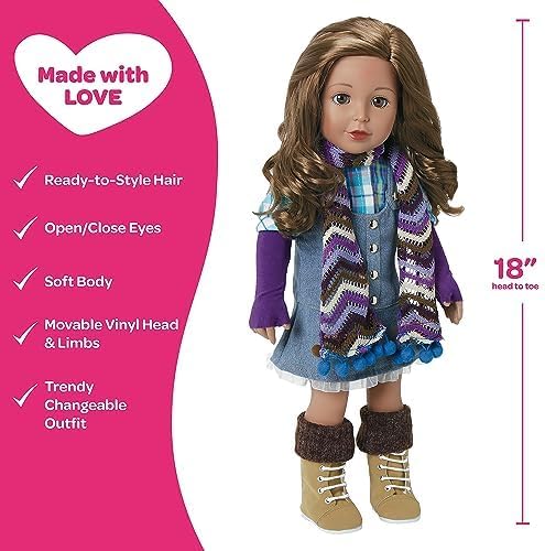 Adora Amazon Exclusive Amazing Girls Collection, 18” Realistic Doll with Changeable Outfit and Movable Soft Body, Birthday Gift for Kids and Toddlers Ages 6+ - Ava
