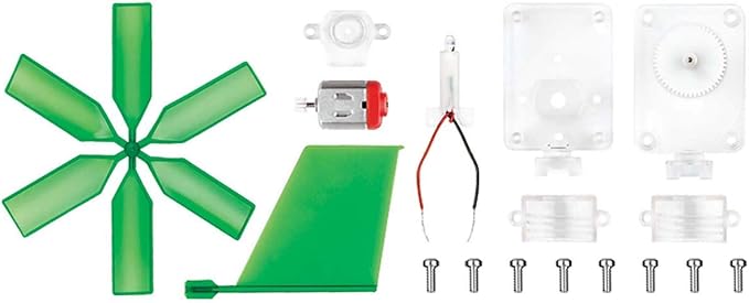 4M Toysmith, Green Science Windmill Generator Kit, DIY Science Kit With LED Lights, For Boys & Girls Ages 8+ (Packaging May Vary)