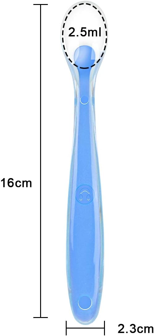 Vicloon Baby Silicone Spoons, Silicone Soft Baby Feeding Spoon Set 5 PCS, First Stage Toddler Spoons Training Spoon for Baby 4 Months, Baby Utensils Gum-Friendly BPA Free for Microwave and Dishwasher