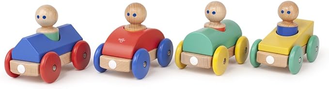 3 Piece Tegu Magnetic Racer Building Block Set, Poppy Big Top