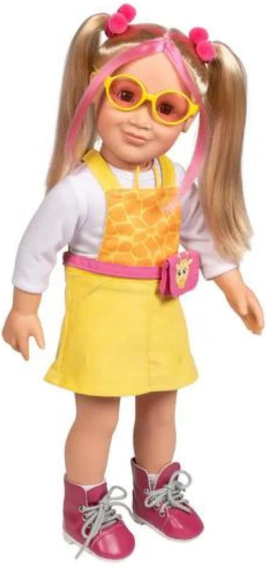 ADORA Amazon Exclusive Amazing Girl Dolls - 18” Realistic Doll in Soft Vinyl, Huggable Body and Dressed in a Chic, Changeable Outfit Birthday Gift for Ages 6+ - Lucy