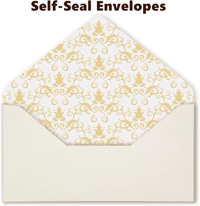 90 Pieces Stationery Set with Envelopes (60 Vintage-Style Paper Sheets + 30 Envelopes), Gold Border Letter Writing Paper and Envelopes for Love Letter, Party Invitations