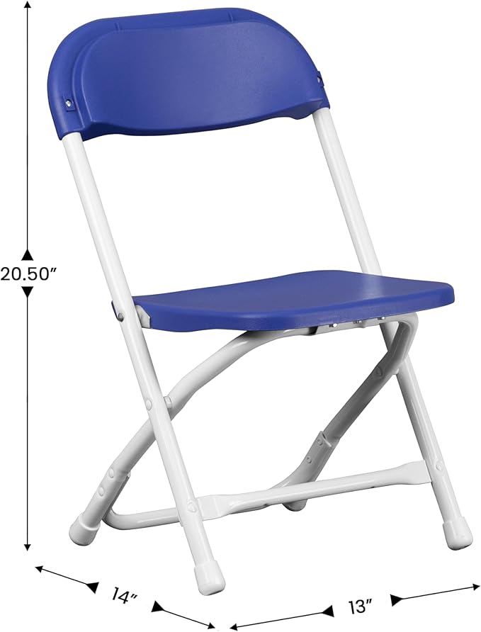 Flash Furniture Timmy 10 Pack Kids Blue Plastic Folding Chair