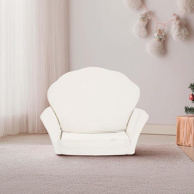 COSYLAND Kids Sofa for Toddler, 2-in-1 Folding and Expandable Soft Chair Bed Toddlers,Convertible Sofa to Lounger Sleeper Chair Bed for Girls and Boys,Wool White